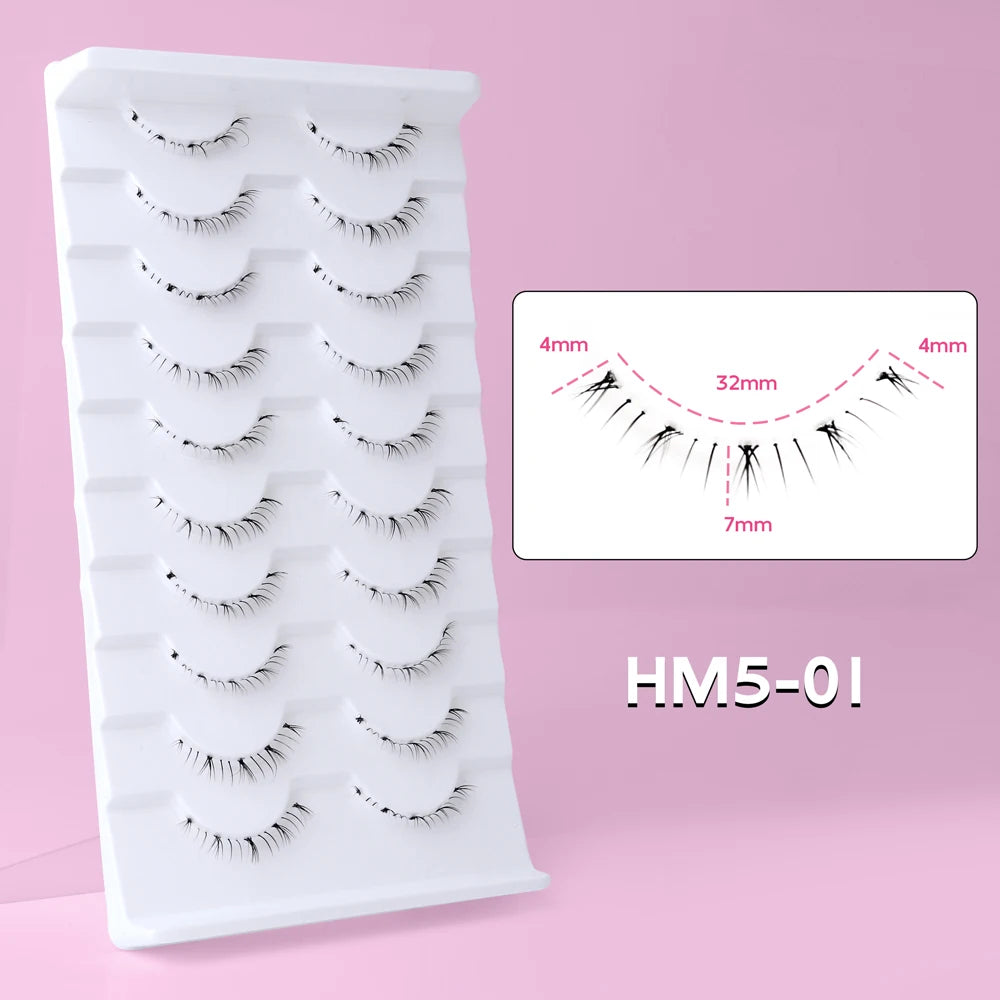 Bottom False Eyelashes Lower Lash Extensions 10 Pairs Under Fake Lashes Strip Manga Natural Look Pack Soft Make Up For Women