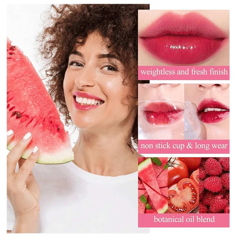 Long Lasting Water Tint Lipgloss Cup-resistant Nourishing Lip Stain Hydrating Lipstick Fruit Platter Series Lip Makeup Korean