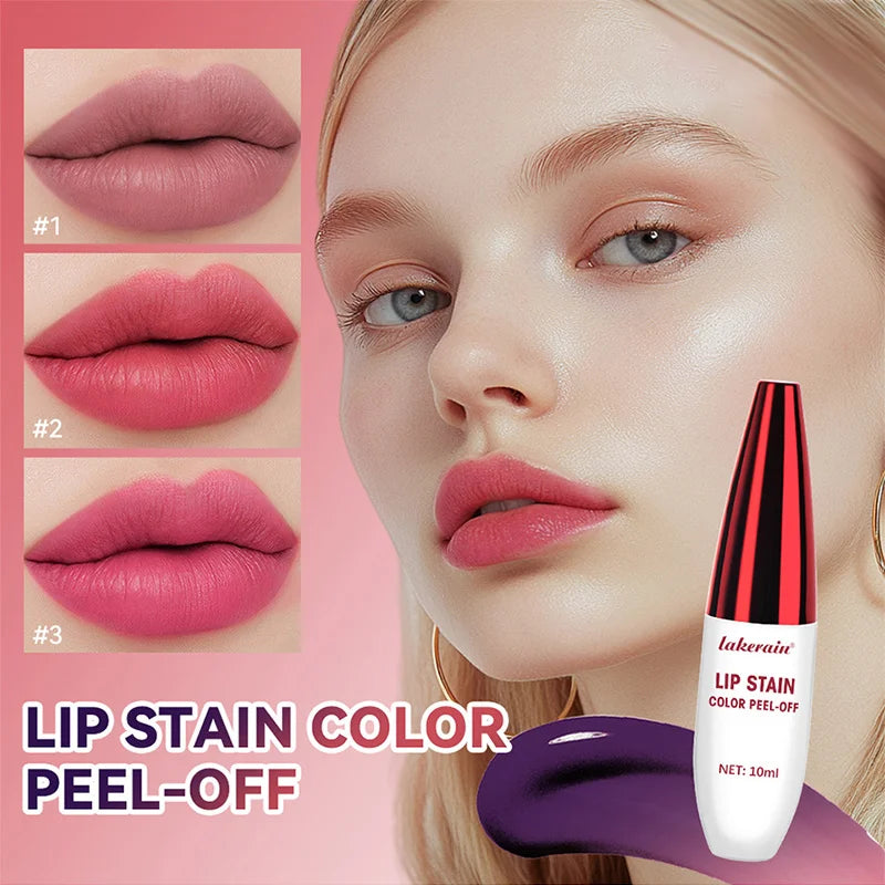 Peel Off Rose Pink Lip Gloss Matte Outline Contour Tattoo Lip Stain Waterproof Transfer Resistant Tear Off Natural Lip Tint