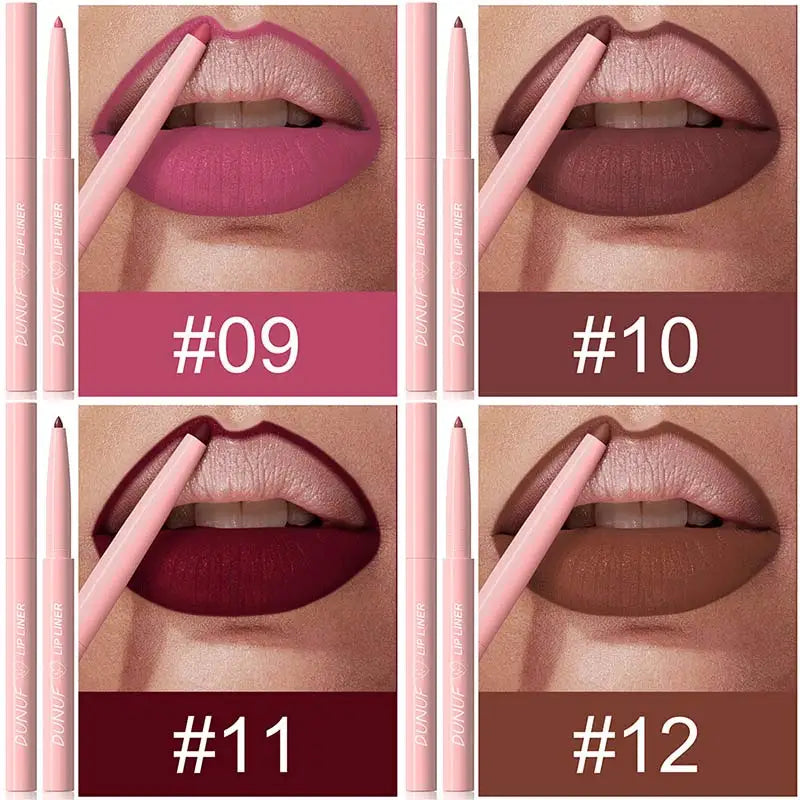 Matte Lip Liner Pencil Long-lasting Creamy Plumping Lip Stain Waterproof Natural Nude Brown Slim Lipliner Makeup Tapered Nib