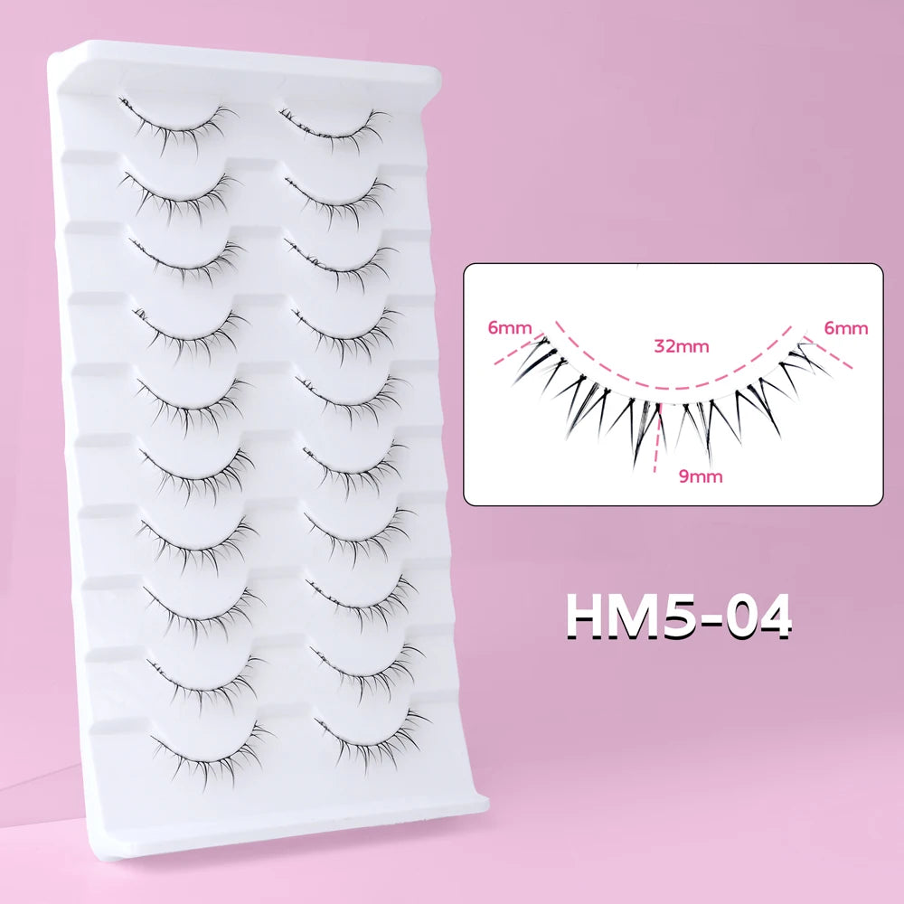 Bottom False Eyelashes Lower Lash Extensions 10 Pairs Under Fake Lashes Strip Manga Natural Look Pack Soft Make Up For Women