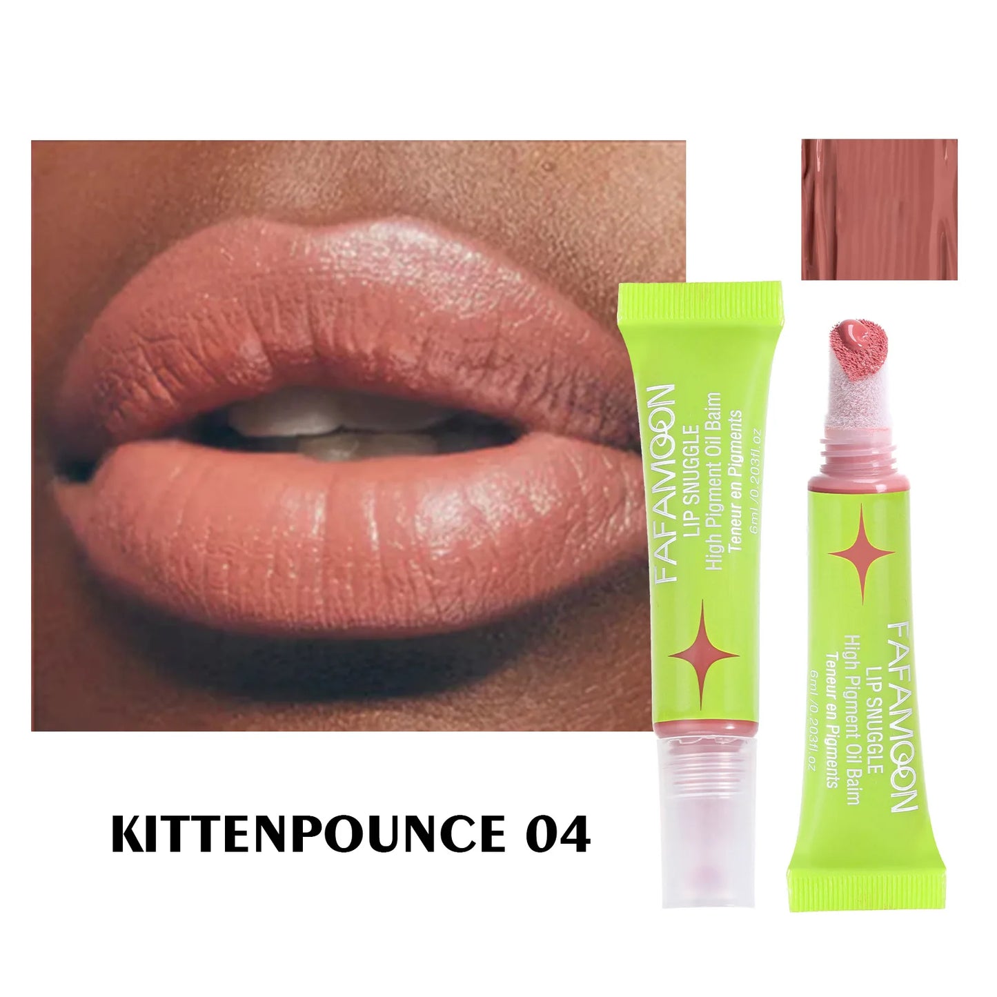 Dark Lip Glaze Velvet Matte With  Cotton Head Moisturizes Enriches Lips Making Them Soft And Plump Lip Gloss Long-lasting