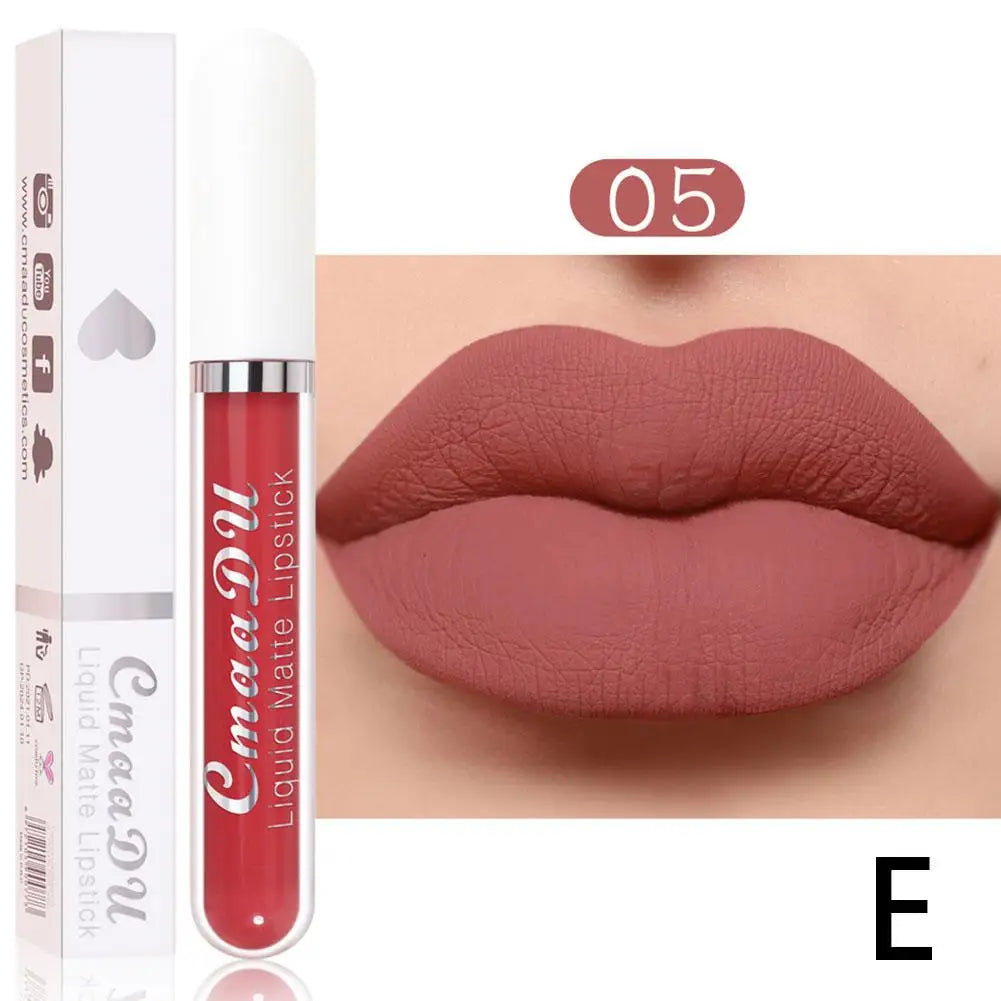 18 Color Waterproof Liquid Matte Lipstick Long Lasting Sexy Red Moisturizing Lip Gloss Velvet Non-Stick Lip Tint Makeup Cosmetic