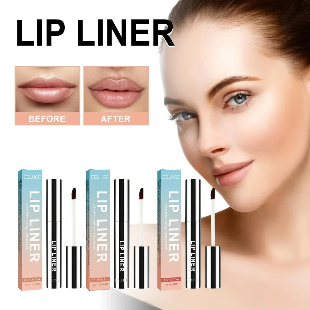 Waterproof Lip Liner Peel Off Tattoo Lipgloss Waterproof Long Lasting Matte Lip Tint Brown Contour Tear-off Lips Stain Cosmetics