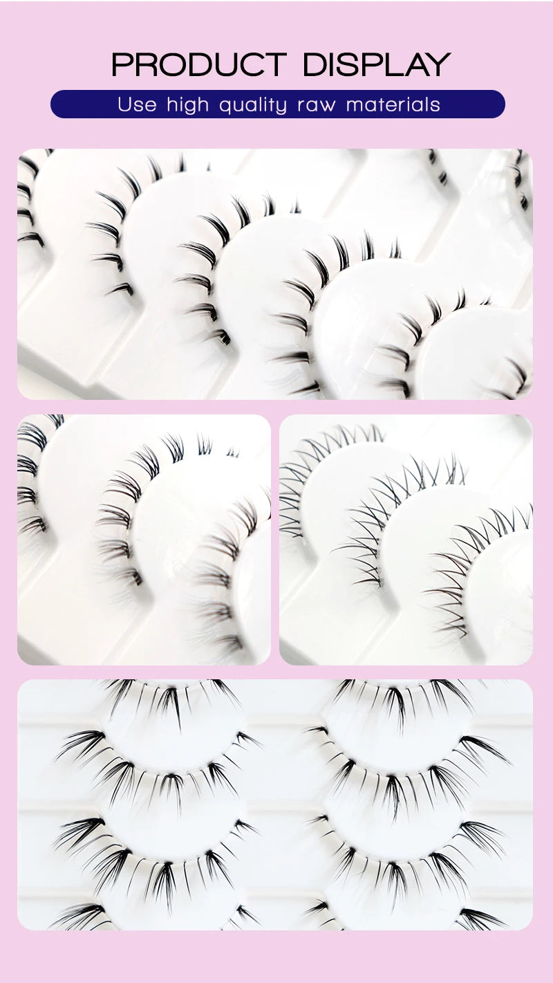 Bottom False Eyelashes Lower Lash Extensions 10 Pairs Under Fake Lashes Strip Manga Natural Look Pack Soft Make Up For Women