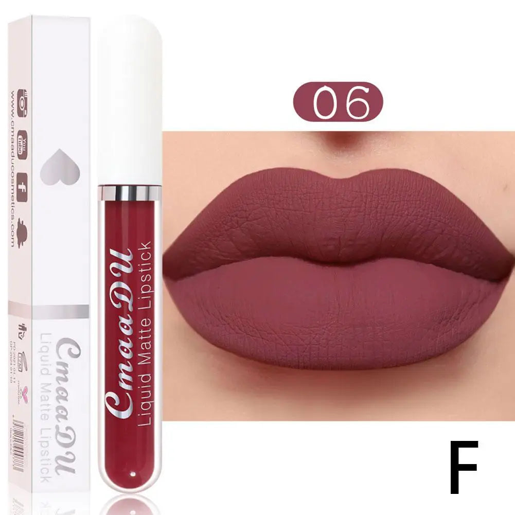 18 Color Waterproof Liquid Matte Lipstick Long Lasting Sexy Red Moisturizing Lip Gloss Velvet Non-Stick Lip Tint Makeup Cosmetic