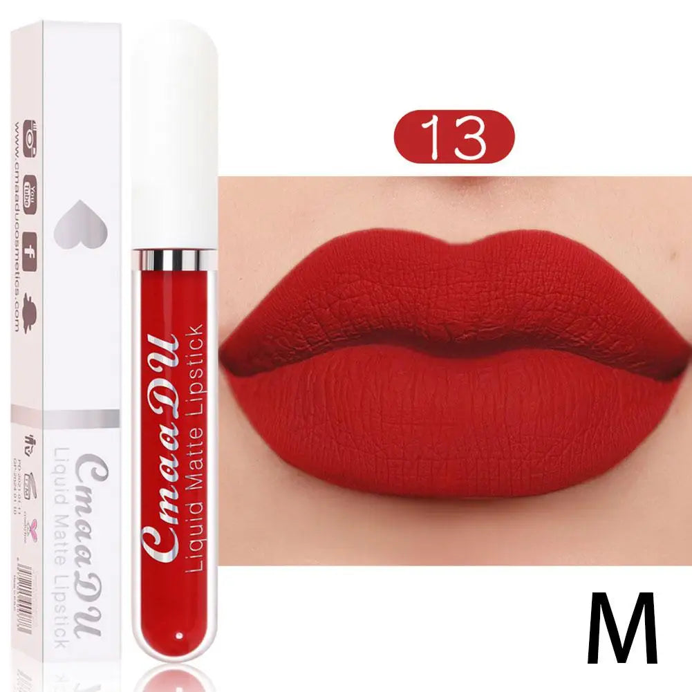 18 Color Waterproof Liquid Matte Lipstick Long Lasting Sexy Red Moisturizing Lip Gloss Velvet Non-Stick Lip Tint Makeup Cosmetic