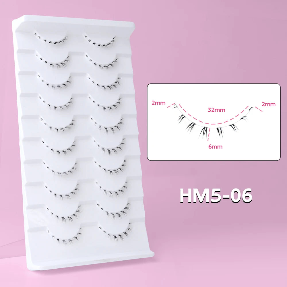 Bottom False Eyelashes Lower Lash Extensions 10 Pairs Under Fake Lashes Strip Manga Natural Look Pack Soft Make Up For Women