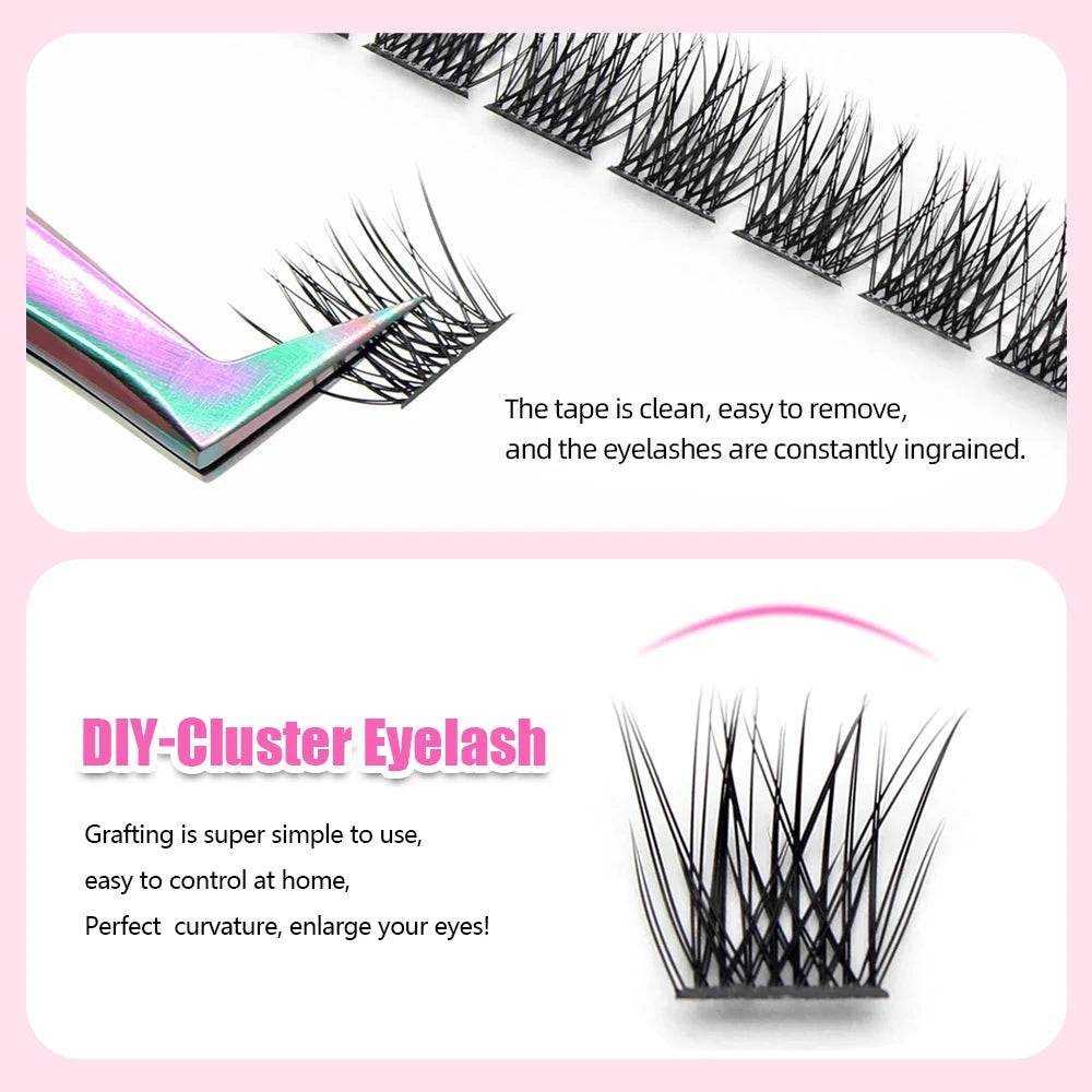 Mix Length 8-16mm DlY Eyelash Extension Waterproof Soft False Eyelashes Make Up Tools Segmented Lash Extensions Easy to Operate