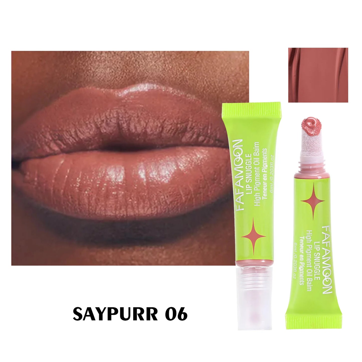 Dark Lip Glaze Velvet Matte With  Cotton Head Moisturizes Enriches Lips Making Them Soft And Plump Lip Gloss Long-lasting