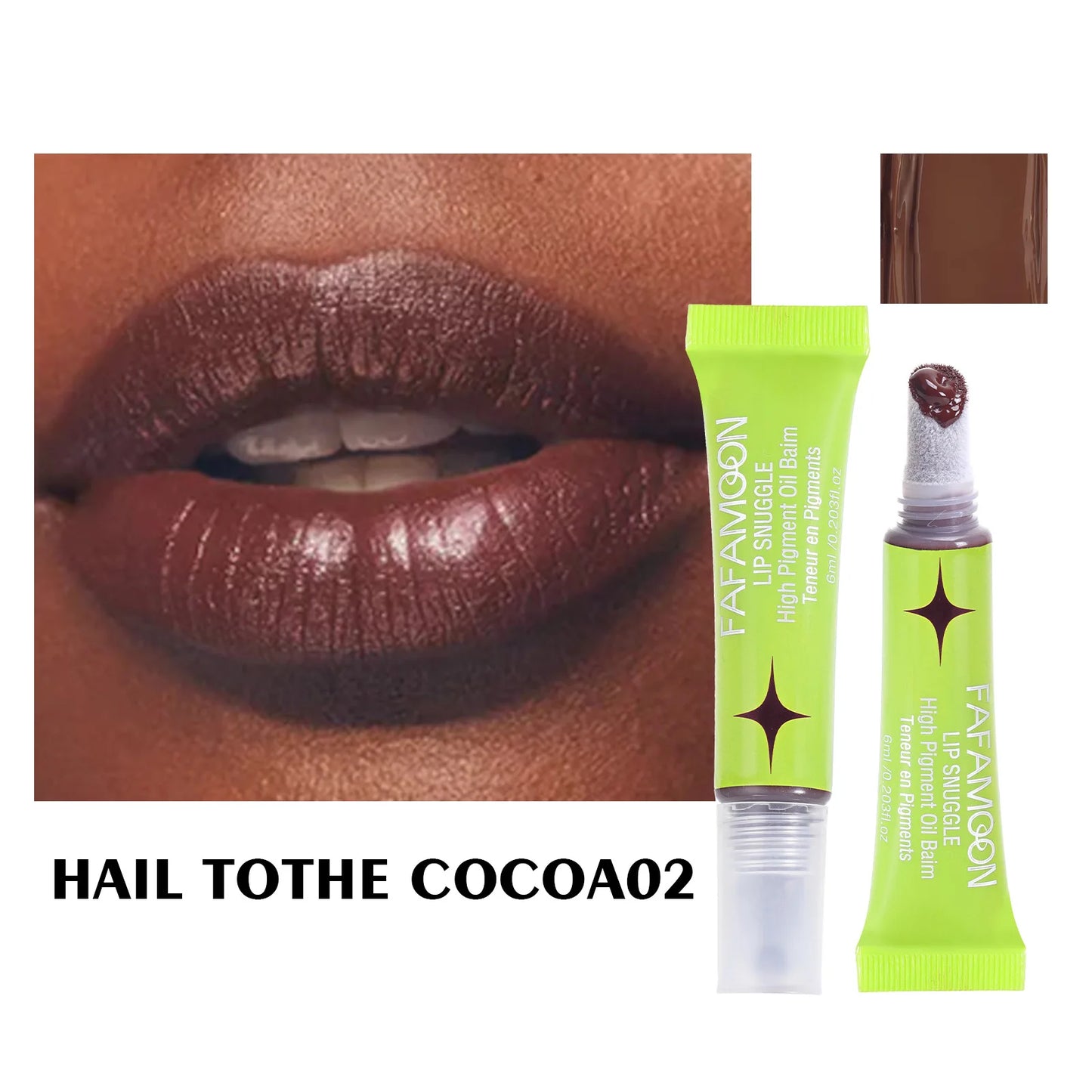 Dark Lip Glaze Velvet Matte With  Cotton Head Moisturizes Enriches Lips Making Them Soft And Plump Lip Gloss Long-lasting