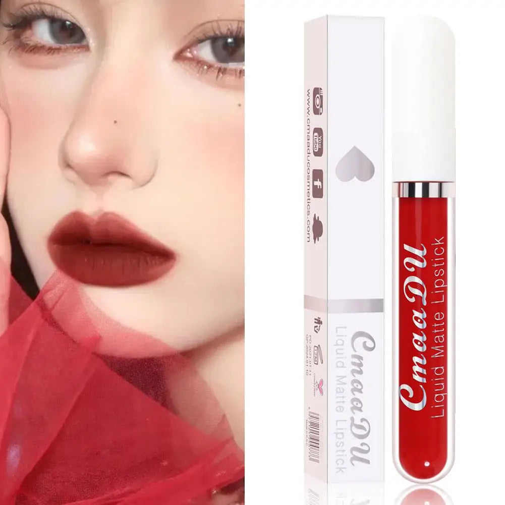 18 Color Waterproof Liquid Matte Lipstick Long Lasting Sexy Red Moisturizing Lip Gloss Velvet Non-Stick Lip Tint Makeup Cosmetic