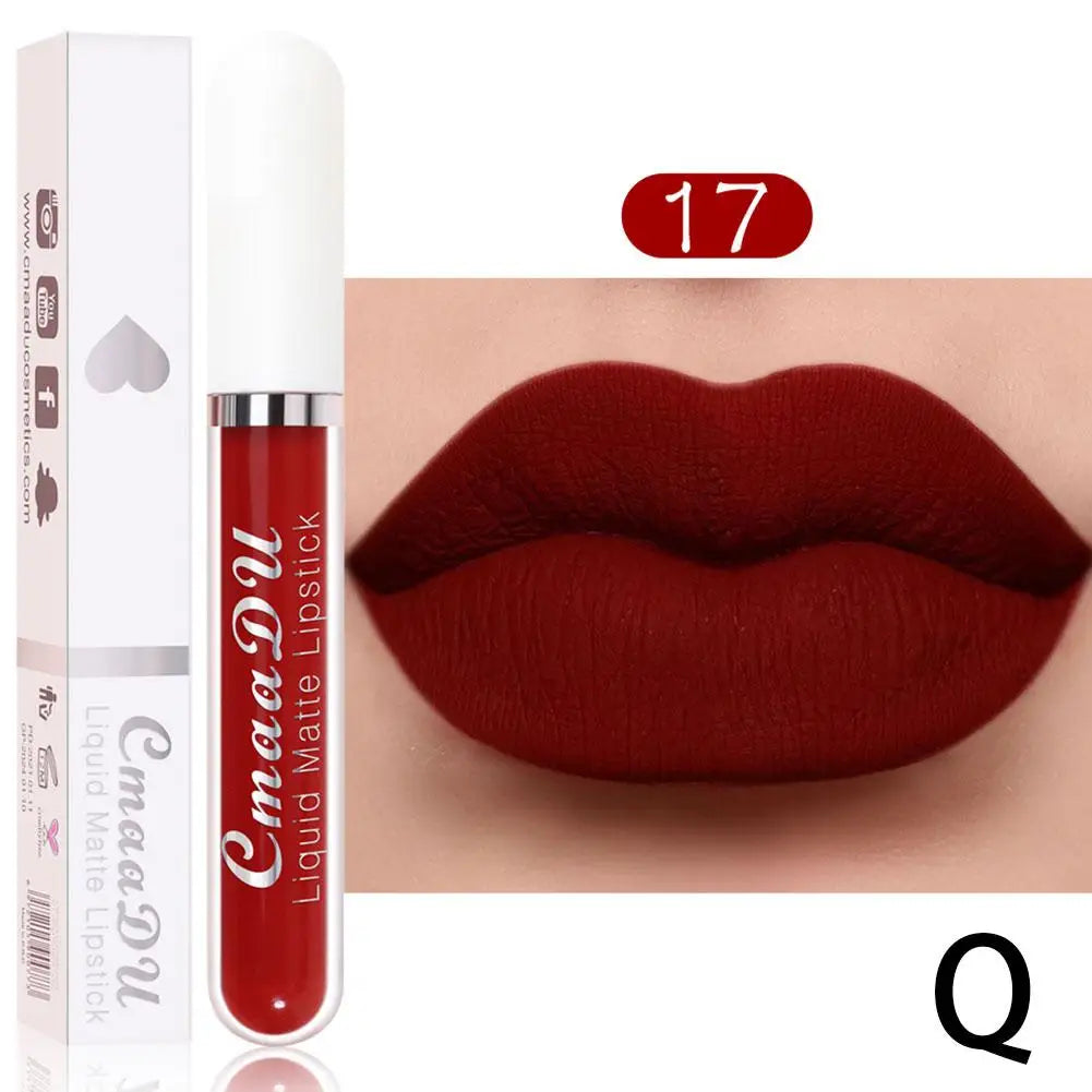 18 Color Waterproof Liquid Matte Lipstick Long Lasting Sexy Red Moisturizing Lip Gloss Velvet Non-Stick Lip Tint Makeup Cosmetic