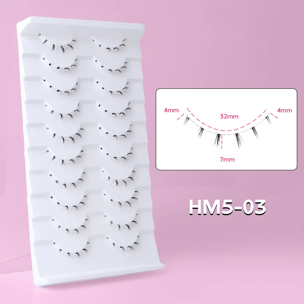 Bottom False Eyelashes Lower Lash Extensions 10 Pairs Under Fake Lashes Strip Manga Natural Look Pack Soft Make Up For Women