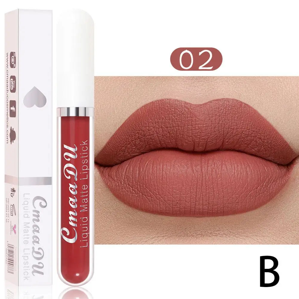 18 Color Waterproof Liquid Matte Lipstick Long Lasting Sexy Red Moisturizing Lip Gloss Velvet Non-Stick Lip Tint Makeup Cosmetic