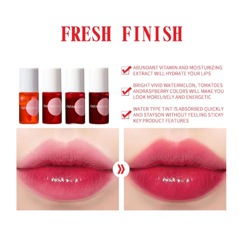 Long Lasting Water Tint Lipgloss Cup-resistant Nourishing Lip Stain Hydrating Lipstick Fruit Platter Series Lip Makeup Korean