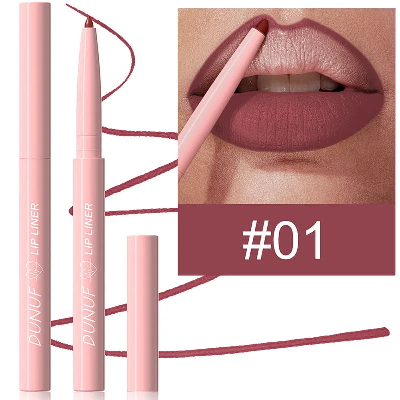 Matte Lip Liner Pencil Long-lasting Creamy Plumping Lip Stain Waterproof Natural Nude Brown Slim Lipliner Makeup Tapered Nib