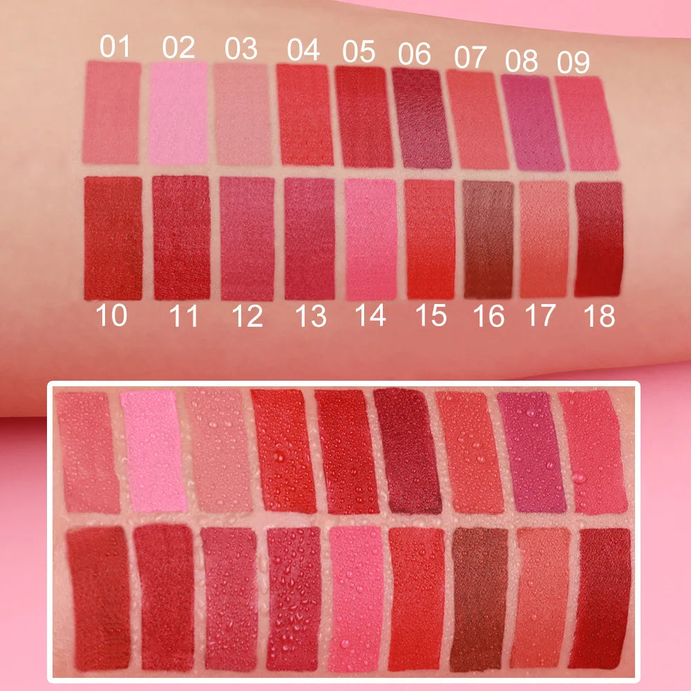 Lipstick Pencil Make Up Waterproof Sexy Red Contour Tint Lipstick Lasting Non-stick Cup Silky Matte Finish Lip Liner Pen Makeup