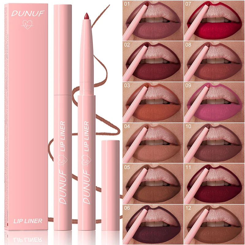 Matte Lip Liner Pencil Long-lasting Creamy Plumping Lip Stain Waterproof Natural Nude Brown Slim Lipliner Makeup Tapered Nib