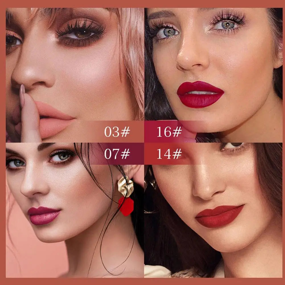 18 Color Waterproof Liquid Matte Lipstick Long Lasting Sexy Red Moisturizing Lip Gloss Velvet Non-Stick Lip Tint Makeup Cosmetic