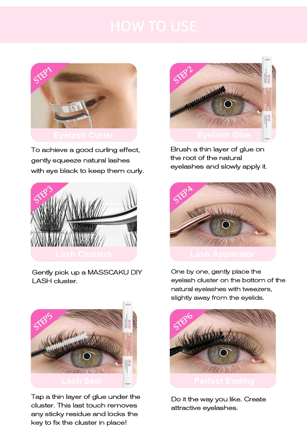 Mix Length 8-16mm DlY Eyelash Extension Waterproof Soft False Eyelashes Make Up Tools Segmented Lash Extensions Easy to Operate