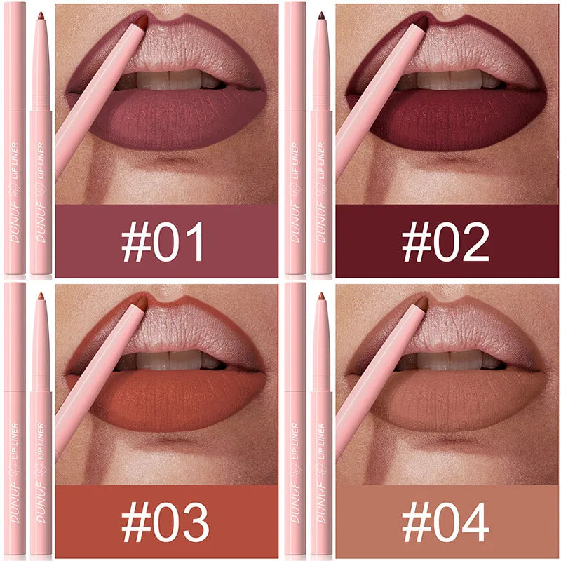 Matte Lip Liner Pencil Long-lasting Creamy Plumping Lip Stain Waterproof Natural Nude Brown Slim Lipliner Makeup Tapered Nib