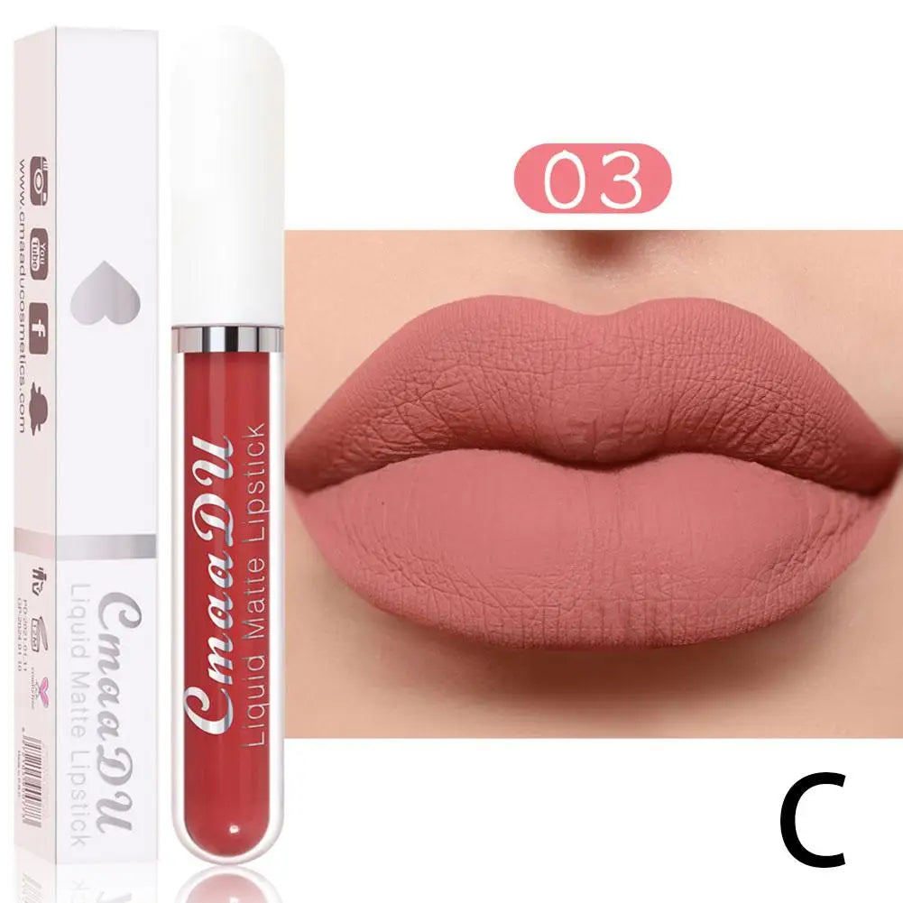 18 Color Waterproof Liquid Matte Lipstick Long Lasting Sexy Red Moisturizing Lip Gloss Velvet Non-Stick Lip Tint Makeup Cosmetic