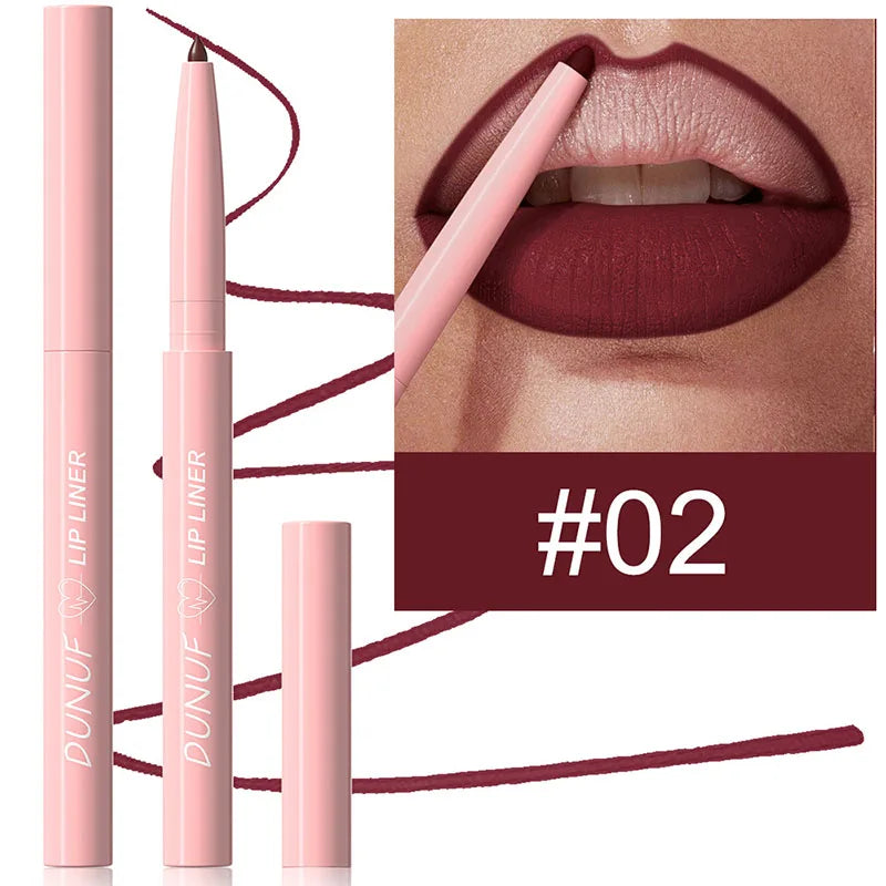 Matte Lip Liner Pencil Long-lasting Creamy Plumping Lip Stain Waterproof Natural Nude Brown Slim Lipliner Makeup Tapered Nib