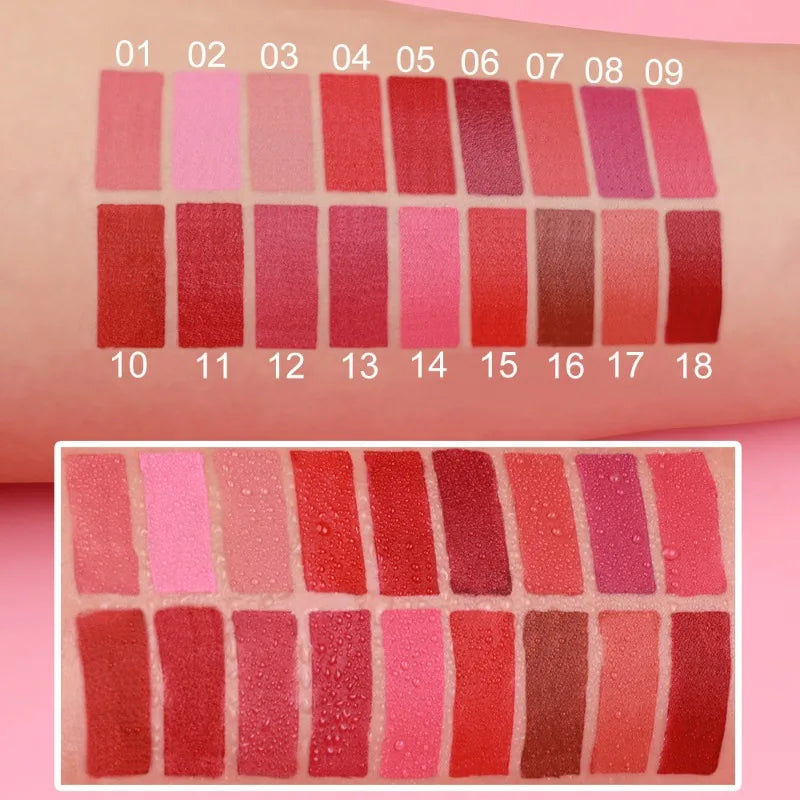 Lipstick Pencil Make Up Waterproof Sexy Red Contour Tint Lipstick Lasting Non-stick Cup Silky Matte Finish Lip Liner Pen Makeup