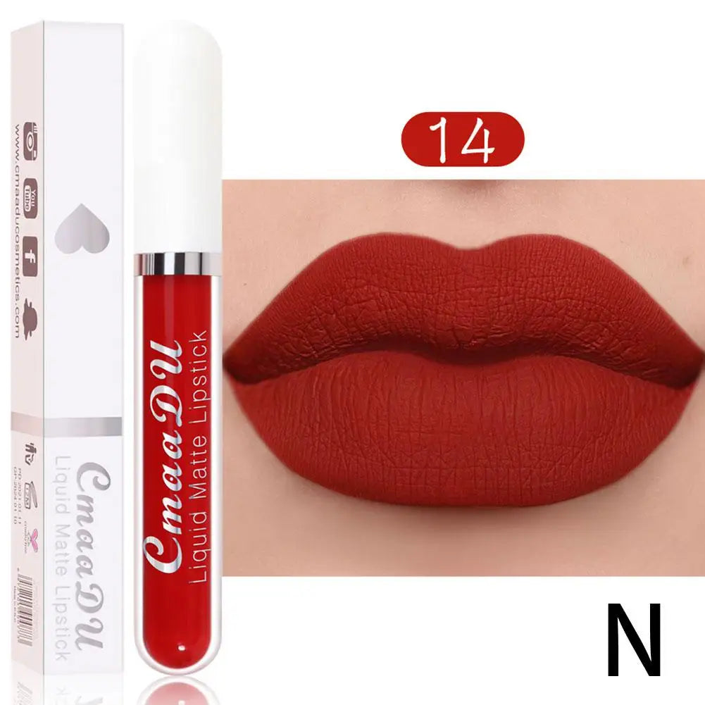 18 Color Waterproof Liquid Matte Lipstick Long Lasting Sexy Red Moisturizing Lip Gloss Velvet Non-Stick Lip Tint Makeup Cosmetic