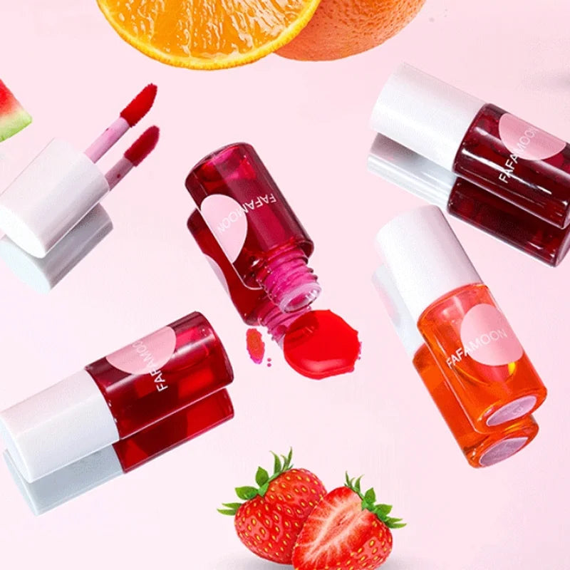 Long Lasting Water Tint Lipgloss Cup-resistant Nourishing Lip Stain Hydrating Lipstick Fruit Platter Series Lip Makeup Korean