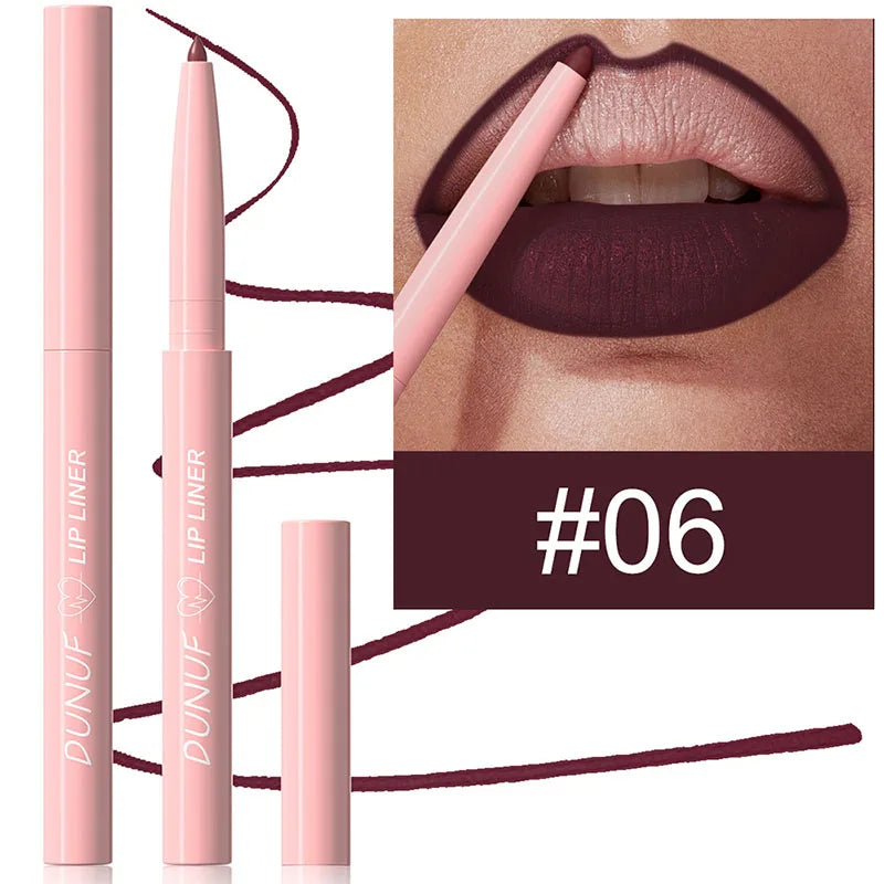 Matte Lip Liner Pencil Long-lasting Creamy Plumping Lip Stain Waterproof Natural Nude Brown Slim Lipliner Makeup Tapered Nib