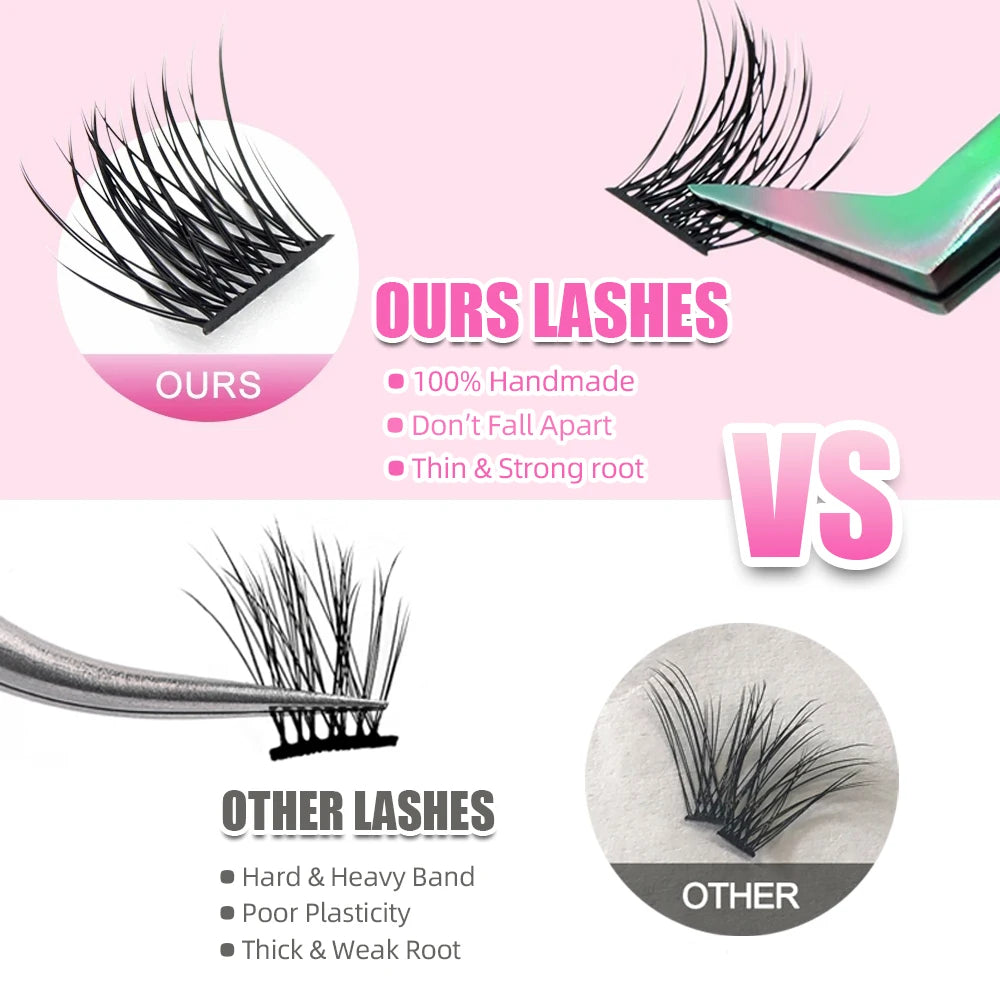 Mix Length 8-16mm DlY Eyelash Extension Waterproof Soft False Eyelashes Make Up Tools Segmented Lash Extensions Easy to Operate