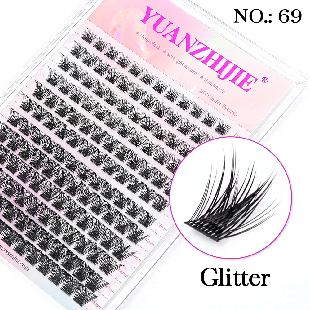 Mix Length 8-16mm DlY Eyelash Extension Waterproof Soft False Eyelashes Make Up Tools Segmented Lash Extensions Easy to Operate