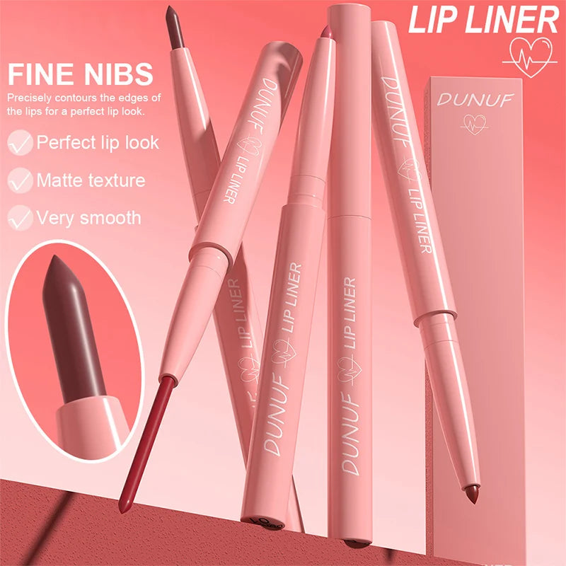 Matte Lip Liner Pencil Long-lasting Creamy Plumping Lip Stain Waterproof Natural Nude Brown Slim Lipliner Makeup Tapered Nib