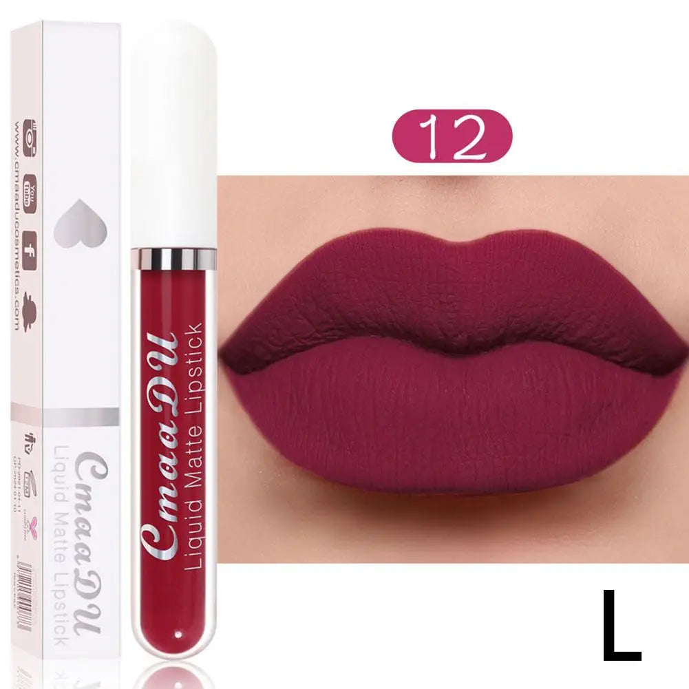 18 Color Waterproof Liquid Matte Lipstick Long Lasting Sexy Red Moisturizing Lip Gloss Velvet Non-Stick Lip Tint Makeup Cosmetic