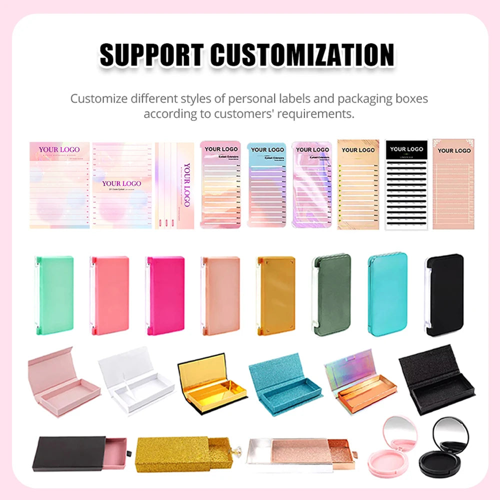 Mix Length 8-16mm DlY Eyelash Extension Waterproof Soft False Eyelashes Make Up Tools Segmented Lash Extensions Easy to Operate