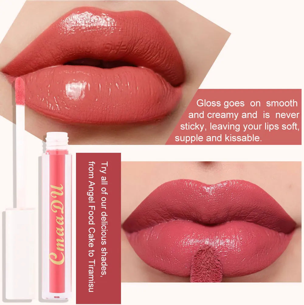 CmaaDu Hydrating Mirror Glossy Liquid Lipstick Lip Gloss  Moisturizing Lip Glaze  Non-Sticky Tint Glow Plumper Makeup Lipgloss