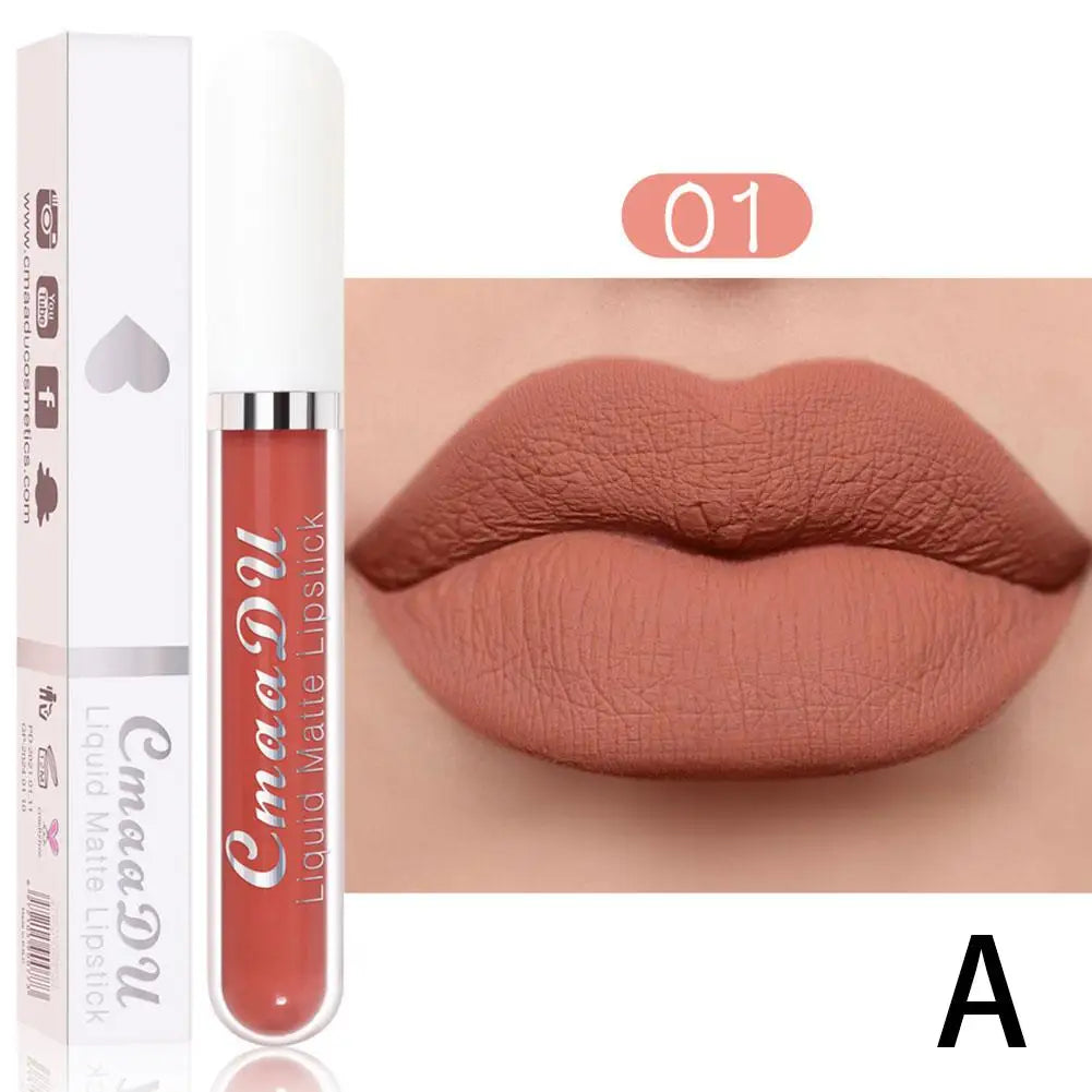 18 Color Waterproof Liquid Matte Lipstick Long Lasting Sexy Red Moisturizing Lip Gloss Velvet Non-Stick Lip Tint Makeup Cosmetic