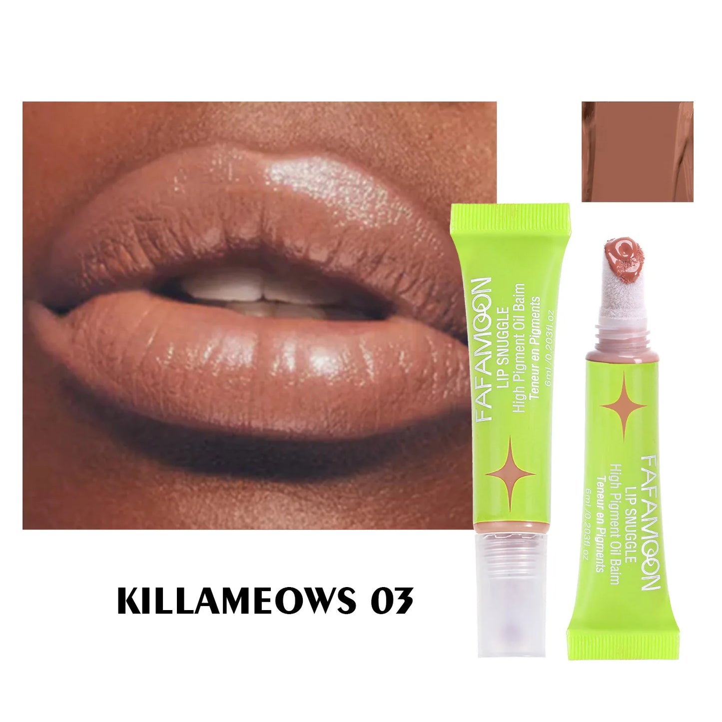 Dark Lip Glaze Velvet Matte With  Cotton Head Moisturizes Enriches Lips Making Them Soft And Plump Lip Gloss Long-lasting